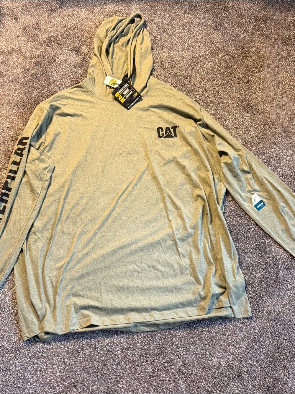NWT Men’s Long-Sleeve Caterpillar Performance Hoodie - Olive